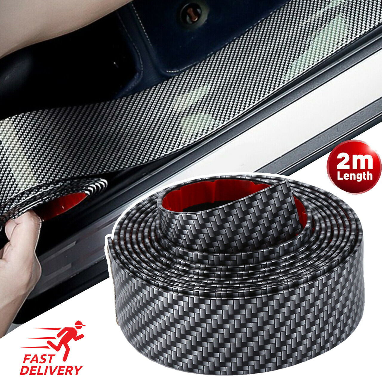 Crepe Pan Carbon - 2 متر ملصقات السيارات المضادة للخدش