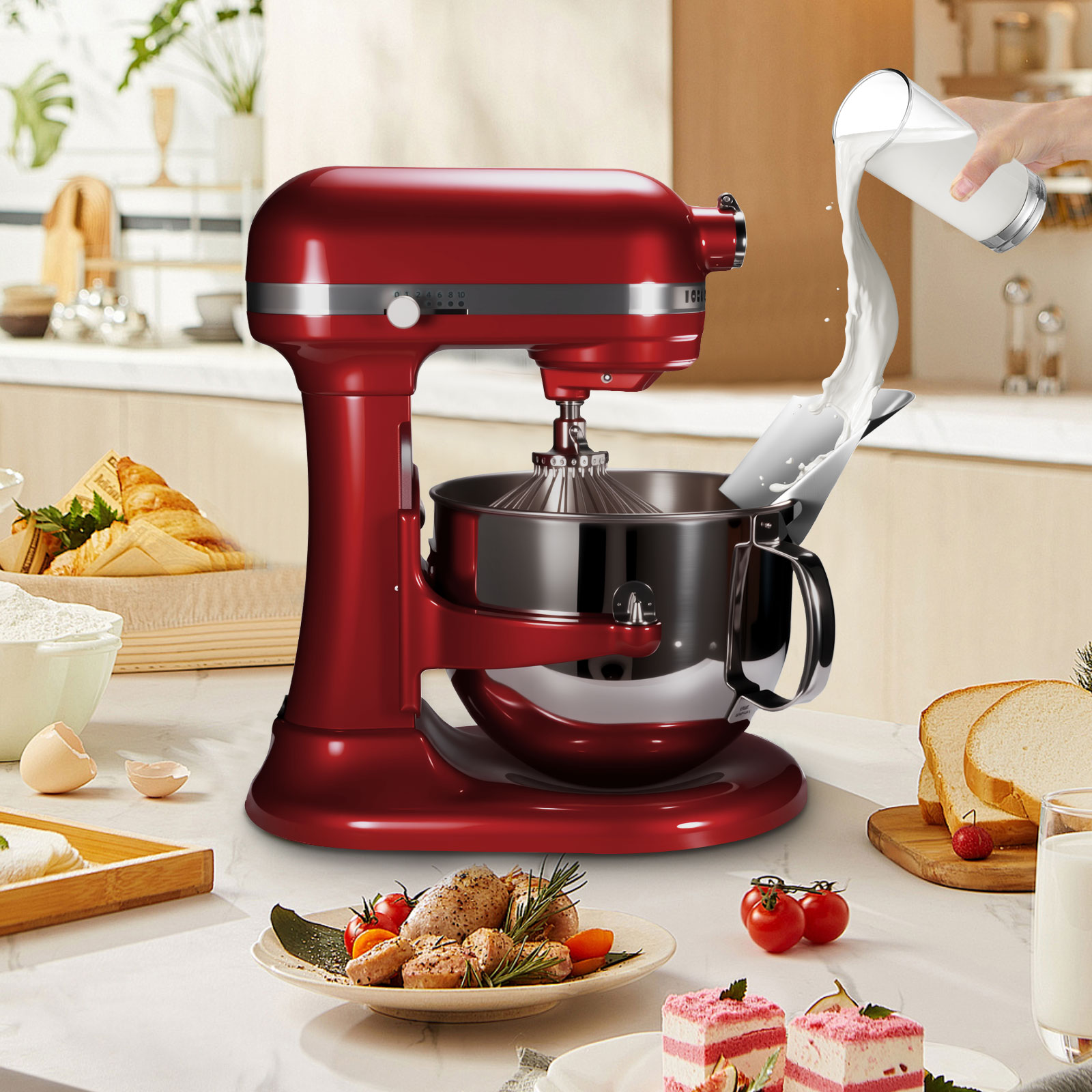 1 قطعة واقي البقشيش من الفولاذ - مراجعة Kitchenaid Mixer Hand Mixer وسعره